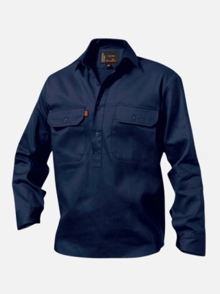 Drill L/S Shirt - Navy:Navy
