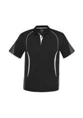 Men's S/S Razor Polo - Black/White 