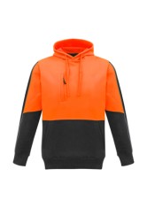 Unisex Hi Vis Pullover Hoodie - Orange/Charcoal 