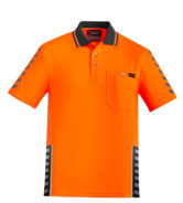 Men's Hi Vis Komodo S/S Polo - Orange/Charcoal 